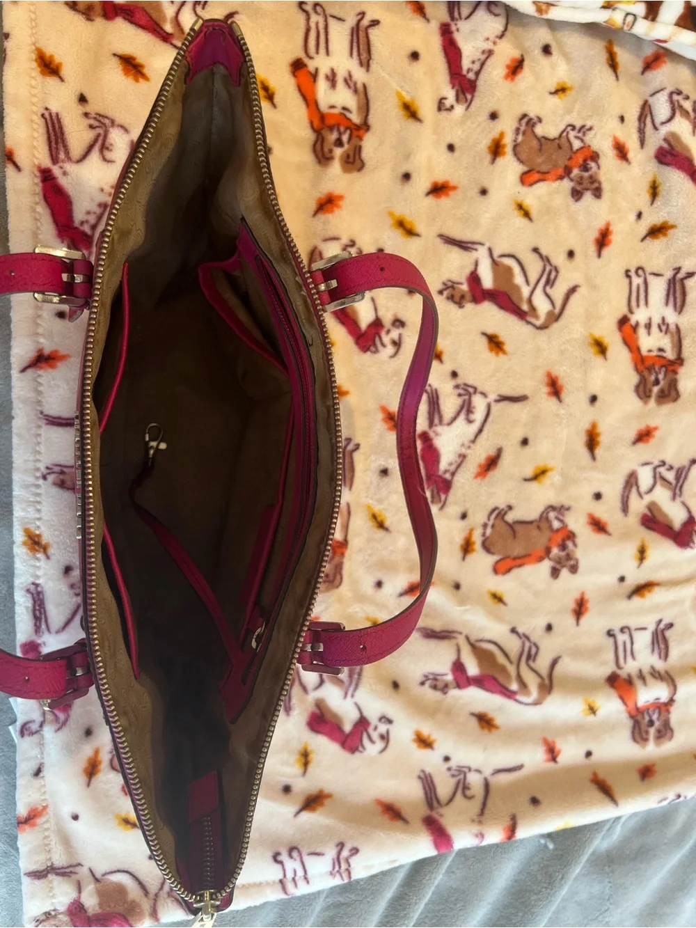 Michael Kors Pink Leather Tote with Gold Logo Charm